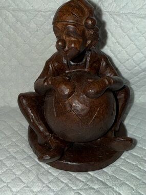 Red Mill MFG Handcrafted USA, 4” Sitting Circus Clown with Ball